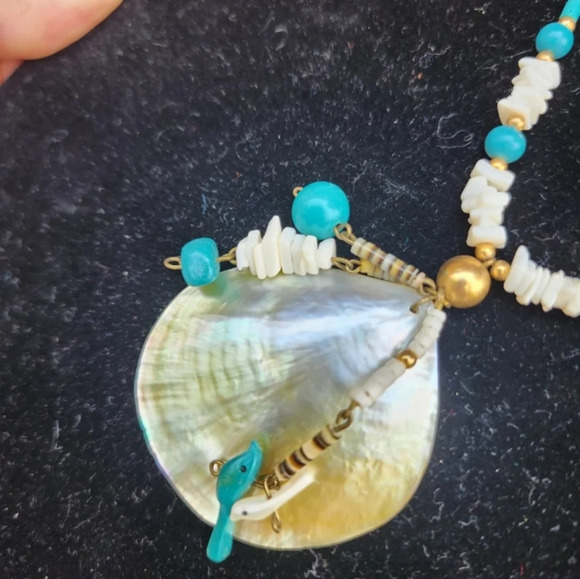 Vintage Hippie MOP‎ beachy Necklace - Picture 3 of 7